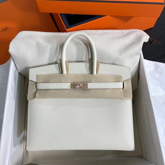 White Hermes Birkin Sellier Epsom B30