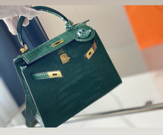 Hermes Kelly croc 25