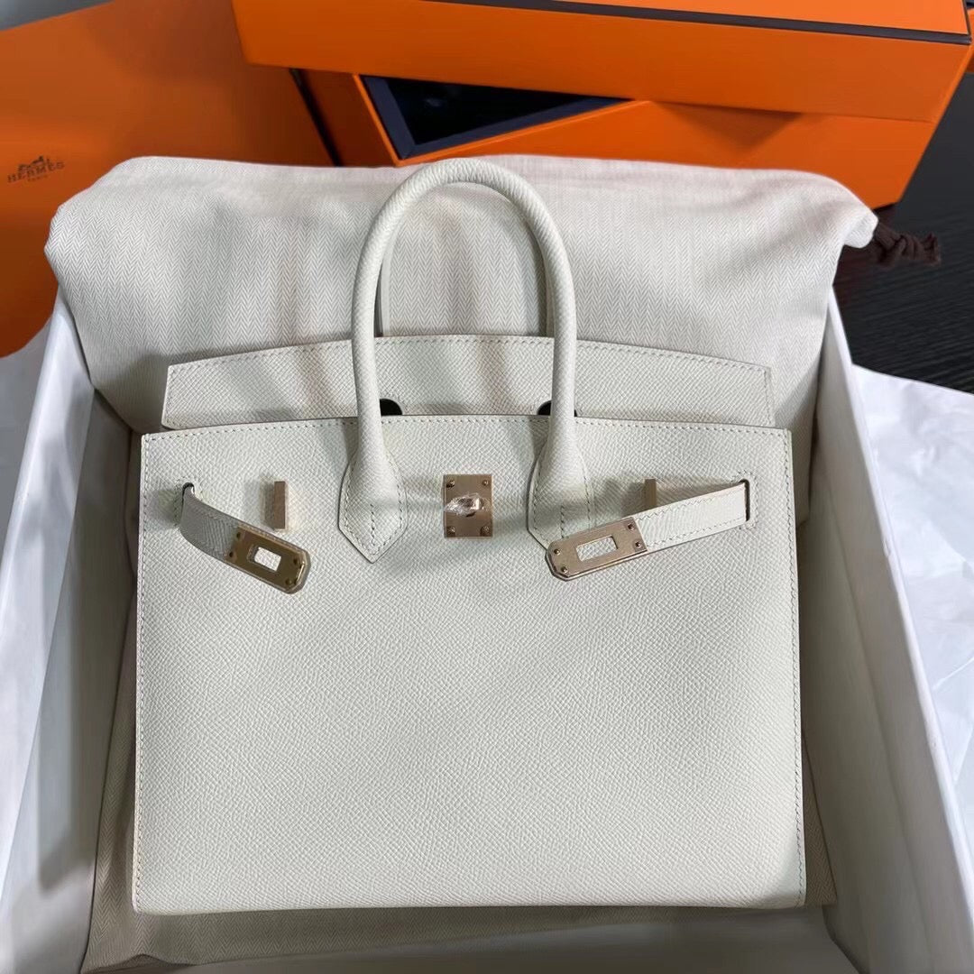 White Hermes Birkin Sellier Epsom B30